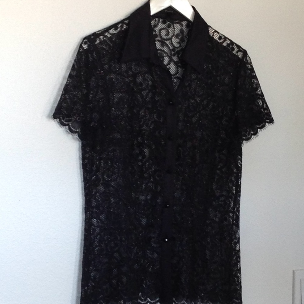 Escada Black lace top shirt evening top